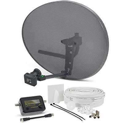 Viewi SSL Satellites Zone 2 Satellite Dish Quad LNB + 30 Meter White Twin Cable FTA Signal Pointer Satellite SKY, SKY+, HD, Freesat TV Signal Finder Caravan Motorhome Satellite System Box Kit Viewi SSL Satellites Zone 2 Satellite Dish Quad LNB + 30 Meter White Twin Cable FTA Signal Pointer Satellite SKY, SKY+, HD, Freesat TV Signal Finder Caravan Motorhome Satellite System Box Kit