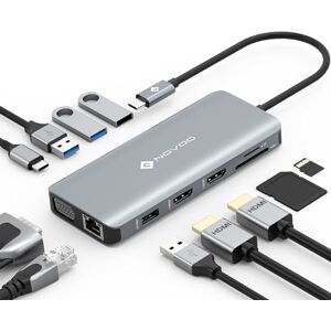 Novoo USB-C Hub - 11-in-1 with 4K HDMI & Ethernet - Massiv expansion Novoo USB-C Hub - 11-in-1 with 4K HDMI & Ethernet - Massiv expansion