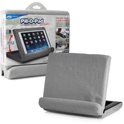 JML Pill-O-Pad Tablet Stand – Lap Cushion Holder for iPad, Dark Grey Tri-ledge lap-mounted holder with side pocket – fits iPad, Kindle and most tablets, sturdy and lightweight JML Pill-O-Pad Tablet Stand – Lap Cushion Holder for iPad, Dark Grey Tri-ledge lap-mounted holder with side pocket – fits iPad, Kindle and most tablets, sturdy and lightweight