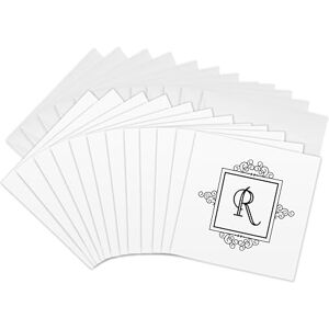 3dRose gc_154341_2 6 x 6-Inch"Initial Letter R Personal Monogrammed Fancy Black and White Typography Elegant Stylish Personalized" Greeting Card (Set of 12) 3dRose gc_154341_2 6 x 6-Inch"Initial Letter R Personal Monogrammed Fancy Black and White Typography Elegant Stylish Personalized" Greeting Card (Set of 12)