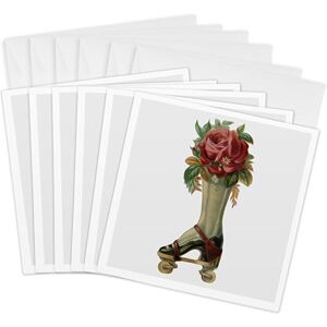 3dRose Vintage Steampunk Victorian Lady Boot Roller Skate with Red Rose Bouquet Greeting Cards, 6 by 6-inches, Set of 6 (gc_104671_1) 3dRose Vintage Steampunk Victorian Lady Boot Roller Skate with Red Rose Bouquet Greeting Cards, 6 by 6-inches, Set of 6 (gc_104671_1)