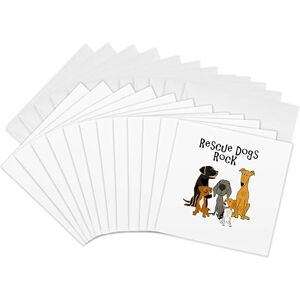 3dRose gc_255784_2 6 x 6-Inch "Funny Cute Rescue Dogs Rock Cartoon" Greeting Card (Set of 12) 3dRose gc_255784_2 6 x 6-Inch "Funny Cute Rescue Dogs Rock Cartoon" Greeting Card (Set of 12)