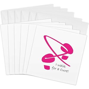 3dRose Breast Cancer Awareness Footprints I Greeting Cards, 6 by 6-inches, Set of 6 (gc_5901_1) 3dRose Breast Cancer Awareness Footprints I Greeting Cards, 6 by 6-inches, Set of 6 (gc_5901_1)