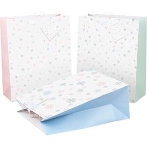 Heku 24 XL Christmas Gift Bags, 33 x 26 x 13 cm, Winter Pastel Motifs with Glitter Effect, Three Colours, Includes Folding Cards, High-Quality Paper, Ideal for Large Christmas Gifts Heku 24 XL Christmas Gift Bags, 33 x 26 x 13 cm, Winter Pastel Motifs with Glitter Effect, Three Colours, Includes Folding Cards, High-Quality Paper, Ideal for Large Christmas Gifts