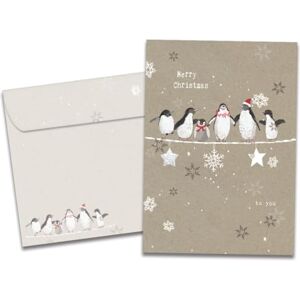 Tree-Free Greetings Holiday Greeting Cards, Penguin Merry Christmas, Vintage Brown Recycled Paper, Boxed Note Card Set, 10-Pack (HB93309) Tree-Free Greetings Holiday Greeting Cards, Penguin Merry Christmas, Vintage Brown Recycled Paper, Boxed Note Card Set, 10-Pack (HB93309)