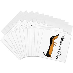 3dRose gc_260839_2 6 x 6-Inch "Cute Funny Dachshund Dog Spirit Animal" Greeting Card (Set of 12) 3dRose gc_260839_2 6 x 6-Inch "Cute Funny Dachshund Dog Spirit Animal" Greeting Card (Set of 12)