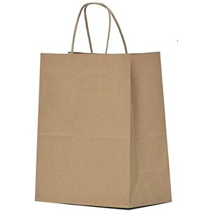 Qutuus 50pcs Medium Size Brown Kraft Paper Gift Bags with Handles, 8x4.5x10 Inches, Holiday, Retail, Merchandise, Shopping, Party, Goody, Favor, Christmas Qutuus 50pcs Medium Size Brown Kraft Paper Gift Bags with Handles, 8x4.5x10 Inches, Holiday, Retail, Merchandise, Shopping, Party, Goody, Favor, Christmas