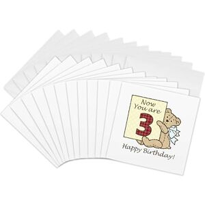 3dRose gc_255164_2 6 x 6-Inch "Happy Third Birthday with Tartan Numeral One Teddy Bear" Greeting Card (Set of 12) 3dRose gc_255164_2 6 x 6-Inch "Happy Third Birthday with Tartan Numeral One Teddy Bear" Greeting Card (Set of 12)