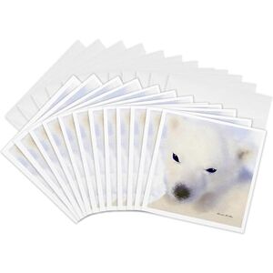 3dRose Polar Bear D Greeting Cards, 6 by 6-inches, Set of 12 (gc_8367_2) 3dRose Polar Bear D Greeting Cards, 6 by 6-inches, Set of 12 (gc_8367_2)
