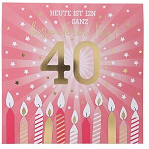 Depesche 0011694-005 Pop-Up Greeting Card for 40th Birthday Folding Card with Music, Light Elements and an Original Saying, Birthday Card with Envelope, Format 15.5 x 15.5 cm Depesche 0011694-005 Pop-Up Greeting Card for 40th Birthday Folding Card with Music, Light Elements and an Original Saying, Birthday Card with Envelope, Format 15.5 x 15.5 cm