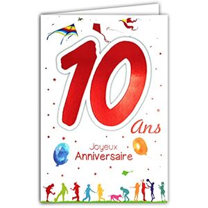 AFIE 69-2010 Happy Birthday Card 10 Years Old Child Boy Girl – Cake 10 Candles Gifts AFIE 69-2010 Happy Birthday Card 10 Years Old Child Boy Girl – Cake 10 Candles Gifts