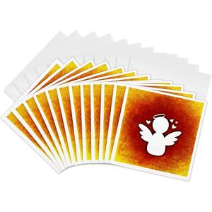 3dRose gc_236808_2 6 x 6-Inch "Angel of Love with Orange Background" Greeting Card (Set of 12) 3dRose gc_236808_2 6 x 6-Inch "Angel of Love with Orange Background" Greeting Card (Set of 12)