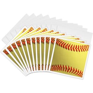 3dRose gc_120271_2 6 x 6-Inch"Softball Close-Up Photography Print Yellow and Red Soft Ball for Sporty Sport Fans Team Players" Greeting Card 3dRose gc_120271_2 6 x 6-Inch"Softball Close-Up Photography Print Yellow and Red Soft Ball for Sporty Sport Fans Team Players" Greeting Card