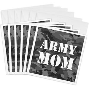 3dRose Army Mom Grey Camouflage Greeting Cards, 6 by 6-inches, Set of 6 (gc_15429_1) 3dRose Army Mom Grey Camouflage Greeting Cards, 6 by 6-inches, Set of 6 (gc_15429_1)