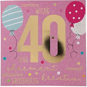 Depesche 11515-039 40th Birthday Number Card with Music, Refined Folding Card with Original Text Inside Including Envelope, Format 15.5 x 15.5 cm Depesche 11515-039 40th Birthday Number Card with Music, Refined Folding Card with Original Text Inside Including Envelope, Format 15.5 x 15.5 cm