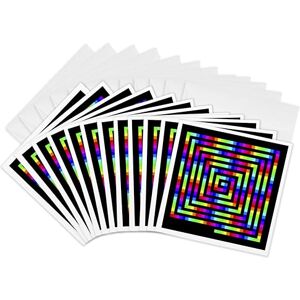3dRose Neon Colours Square Illusions Greeting Cards, 6 by 6-inches, Set of 12 (gc_38157_2) 3dRose Neon Colours Square Illusions Greeting Cards, 6 by 6-inches, Set of 12 (gc_38157_2)