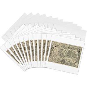 3dRose World Map 1628 Greeting Cards, 6 by 6-inches, Set of 12 (gc_7426_2) 3dRose World Map 1628 Greeting Cards, 6 by 6-inches, Set of 12 (gc_7426_2)