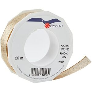PRÄSENT C.E. Pattberg WIEN Gift Ribbon in Gold, 22 yards of Metallic Mesh Ribbon for Gift Wrapping, 1 inch width, Accessories for Decoration & Handicrafts, Ribbon for Presents, for every occasion PRÄSENT C.E. Pattberg WIEN Gift Ribbon in Gold, 22 yards of Metallic Mesh Ribbon for Gift Wrapping, 1 inch width, Accessories for Decoration & Handicrafts, Ribbon for Presents, for every occasion