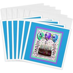 3dRose Happy Birthday from All of Us Chocolate Cake Greeting Cards, 6 by 6-inches, Set of 6 (gc_20215_1) 3dRose Happy Birthday from All of Us Chocolate Cake Greeting Cards, 6 by 6-inches, Set of 6 (gc_20215_1)