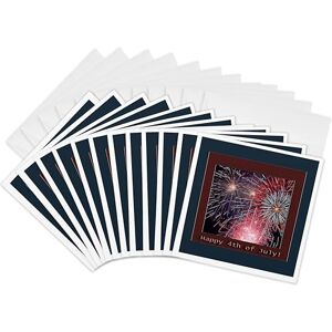 3dRose 4Th of July Fireworks Greeting Cards, 6 by 6-inches, Set of 12 (gc_22459_2) 3dRose 4Th of July Fireworks Greeting Cards, 6 by 6-inches, Set of 12 (gc_22459_2)