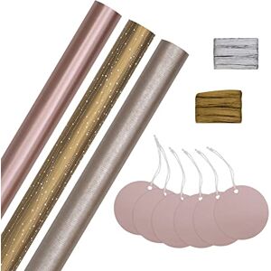 Hallmark Christmas Gifting Compendium, 3 Pack Wrapping Paper, 2M Each, 6 Gift Tags, 2 Raffia Ribbons, Gold, White, Rose Gold Compendium Pack Hallmark Christmas Gifting Compendium, 3 Pack Wrapping Paper, 2M Each, 6 Gift Tags, 2 Raffia Ribbons, Gold, White, Rose Gold Compendium Pack