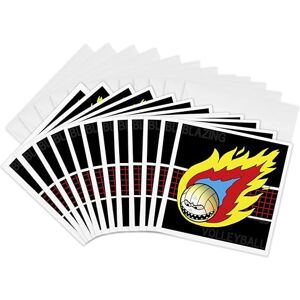 3dRose gc_5290_2 6 x 6-Inch "Blazing Angry Volleyball Crossing The Net" Greeting Card (Pack of 12) 3dRose gc_5290_2 6 x 6-Inch "Blazing Angry Volleyball Crossing The Net" Greeting Card (Pack of 12)