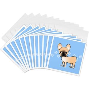 3dRose Cute Black Masked Fawn Cream French Bulldog Blue with Pawprints Greeting Cards, 6 by 6-inches, Set of 12 (gc_25344_2) 3dRose Cute Black Masked Fawn Cream French Bulldog Blue with Pawprints Greeting Cards, 6 by 6-inches, Set of 12 (gc_25344_2)