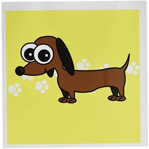 3dRose Brown Dachshund with Paw Prints Greeting Cards, 6 by 6-inches, Set of 12 (gc_6345_2) 3dRose Brown Dachshund with Paw Prints Greeting Cards, 6 by 6-inches, Set of 12 (gc_6345_2)