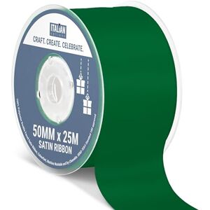 Italian Options Satin Ribbon, Fabric Ribbons for Gift Wrapping, Crafting, Balloons, Wedding Car, Presents, Cake, Christmas, Birthday, Gift Wrap Accessories, 50mm Wide x 25 Metre Roll, Bottle Green Italian Options Satin Ribbon, Fabric Ribbons for Gift Wrapping, Crafting, Balloons, Wedding Car, Presents, Cake, Christmas, Birthday, Gift Wrap Accessories, 50mm Wide x 25 Metre Roll, Bottle Green