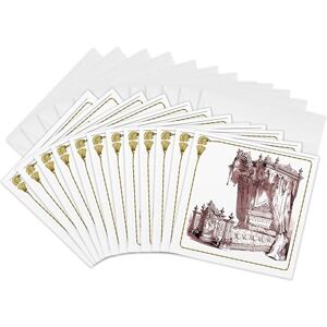 3dRose Pink Victorian Bed with Gold Tassel Trim Greeting Cards, 6 by 6-inches, Set of 12 (gc_38261_2) 3dRose Pink Victorian Bed with Gold Tassel Trim Greeting Cards, 6 by 6-inches, Set of 12 (gc_38261_2)