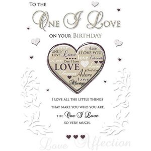 Piccadilly Greetings Group Ltd Birthday Card One I Love 10 x 7 inches ,white gold Piccadilly Greetings Group Ltd Birthday Card One I Love 10 x 7 inches ,white gold
