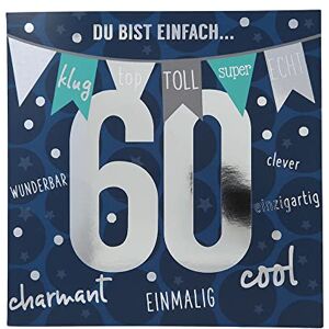 Depesche 11515-047 60th Birthday Number Card with Music, Refined Folding Card with Original Text Inside Including Envelope, Format 15.5 x 15.5 cm Depesche 11515-047 60th Birthday Number Card with Music, Refined Folding Card with Original Text Inside Including Envelope, Format 15.5 x 15.5 cm