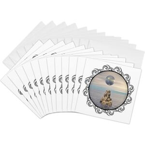 3dRose Crystal Ball Surreal Mysterious Crystal Ball Floating Over a Stack of Rocks at Sea Greeting Cards, 6 by 6-inches, Set of 12 (gc_19444_2) 3dRose Crystal Ball Surreal Mysterious Crystal Ball Floating Over a Stack of Rocks at Sea Greeting Cards, 6 by 6-inches, Set of 12 (gc_19444_2)