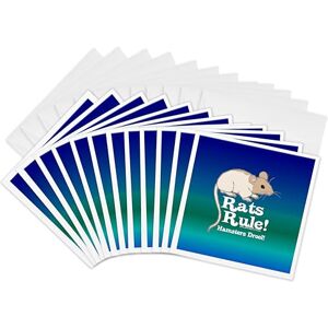 3dRose Rats Rule! White on Bluegreen Greeting Cards, 6 by 6-inches, Set of 12 (gc_12397_2) 3dRose Rats Rule! White on Bluegreen Greeting Cards, 6 by 6-inches, Set of 12 (gc_12397_2)