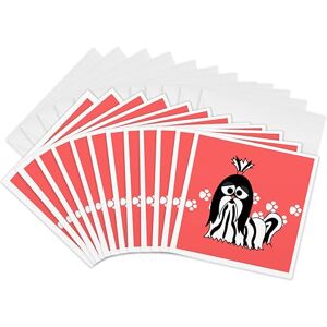 3dRose Black and White Shih Tzu with Paw Prints Greeting Cards, 6 by 6-inches, Set of 12 (gc_6143_2) 3dRose Black and White Shih Tzu with Paw Prints Greeting Cards, 6 by 6-inches, Set of 12 (gc_6143_2)
