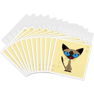 3dRose Cute Siamese Cat Paw Prints Design Greeting Cards, 6 by 6-inches, Set of 12 (gc_6168_2) 3dRose Cute Siamese Cat Paw Prints Design Greeting Cards, 6 by 6-inches, Set of 12 (gc_6168_2)