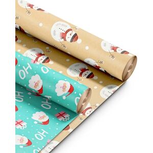 Kraft & Co Christmas Wrapping Paper Rolls – 2 Pack Thick Paper Sheets 44.5cm x 25m – Kraft Xmas Gift Wrap – Festive Eco Friendly Wrapping Papers for Christmas Gifts–Arts and Crafts–50m Total Kraft & Co Christmas Wrapping Paper Rolls – 2 Pack Thick Paper Sheets 44.5cm x 25m – Kraft Xmas Gift Wrap – Festive Eco Friendly Wrapping Papers for Christmas Gifts–Arts and Crafts–50m Total