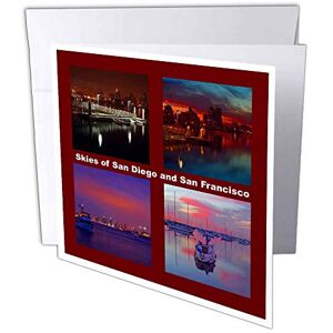 3dRose gc_21713_2 6 x 6-Inch Skies of San Diego and San Francisco Greeting Card - Greeting Card 3dRose gc_21713_2 6 x 6-Inch Skies of San Diego and San Francisco Greeting Card - Greeting Card