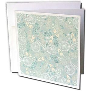 3dRose gc_265033_2 6 x 6-Inch "Pretty Blue Floral and White Bicycle Pattern" Greeting Card (Set of 12) 3dRose gc_265033_2 6 x 6-Inch "Pretty Blue Floral and White Bicycle Pattern" Greeting Card (Set of 12)