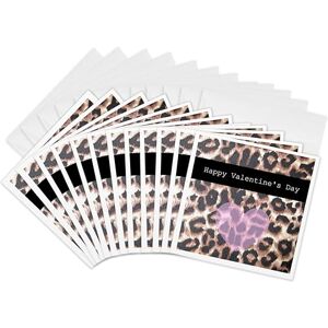 3dRose Valentine S Heart Leopard Print Animal Print Greeting Cards, 6 by 6-inches, Set of 12 (gc_30878_2) 3dRose Valentine S Heart Leopard Print Animal Print Greeting Cards, 6 by 6-inches, Set of 12 (gc_30878_2)