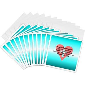 3dRose Protection Prayer on Aqua Greeting Cards, 6 by 6-inches, Set of 12 (gc_12432_2) 3dRose Protection Prayer on Aqua Greeting Cards, 6 by 6-inches, Set of 12 (gc_12432_2)