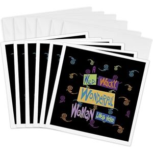 3dRose Wild Wacky Wonderful Woman Greeting Cards, 6 by 6-inches, Set of 6 (gc_18920_1) 3dRose Wild Wacky Wonderful Woman Greeting Cards, 6 by 6-inches, Set of 6 (gc_18920_1)