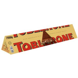 Toblerone Milk Chocolate Bar, Swiss Chocolate with Honey and Almond Nougat, Made with Swiss Milk, Christmas Treat for Gifting, or Sharing, 750 g (Pack of 1) Toblerone Milk Chocolate Bar, Swiss Chocolate with Honey and Almond Nougat, Made with Swiss Milk, Christmas Treat for Gifting, or Sharing, 750 g (Pack of 1)