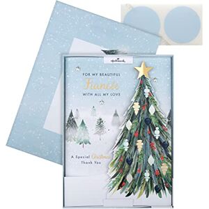 Hallmark Boxed Christmas Card for Fiancée Classic Winter Scene with Tree Design Hallmark Boxed Christmas Card for Fiancée Classic Winter Scene with Tree Design