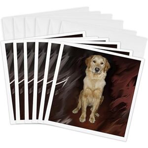 3dRose Golden Retriever Greeting Cards, 6 by 6-inches, Set of 6 (gc_4551_1) 3dRose Golden Retriever Greeting Cards, 6 by 6-inches, Set of 6 (gc_4551_1)