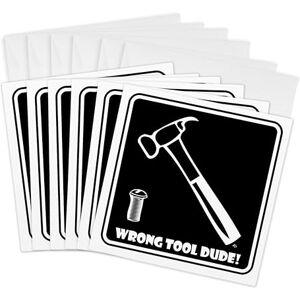 3dRose Wrong Tool Dude Hammer Black Sign 1 Greeting Cards, 6 by 6-inches, Set of 6 (gc_16907_1) 3dRose Wrong Tool Dude Hammer Black Sign 1 Greeting Cards, 6 by 6-inches, Set of 6 (gc_16907_1)