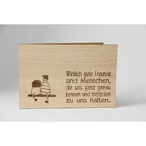 Holzgrusskarten Original Schön-Gute Freunde Greetings Card, 100% Made in Austria, Oak Wood, Folding Card, Saying Card, Greeting Card Holzgrusskarten Original Schön-Gute Freunde Greetings Card, 100% Made in Austria, Oak Wood, Folding Card, Saying Card, Greeting Card
