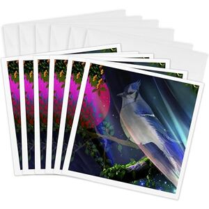 3dRose Blue Jay Interlude Bird Art Greeting Cards, 6 by 6-inches, Set of 6 (gc_6550_1) 3dRose Blue Jay Interlude Bird Art Greeting Cards, 6 by 6-inches, Set of 6 (gc_6550_1)