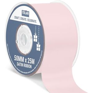 Italian Options Satin Ribbon, Fabric Ribbons for Gift Wrapping, Crafting, Balloons, Wedding Car, Presents, Cake, Christmas, Birthday, Gift Wrap Accessories, 50mm Wide x 25 Metre Roll, Blush Pink Italian Options Satin Ribbon, Fabric Ribbons for Gift Wrapping, Crafting, Balloons, Wedding Car, Presents, Cake, Christmas, Birthday, Gift Wrap Accessories, 50mm Wide x 25 Metre Roll, Blush Pink