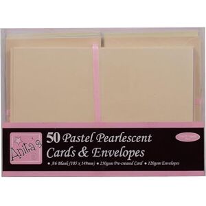docrafts Anita's Pearlescent Cards - Pastel Ivory, Ecru, Pink - Cards docrafts Anita's Pearlescent Cards - Pastel Ivory, Ecru, Pink - Cards